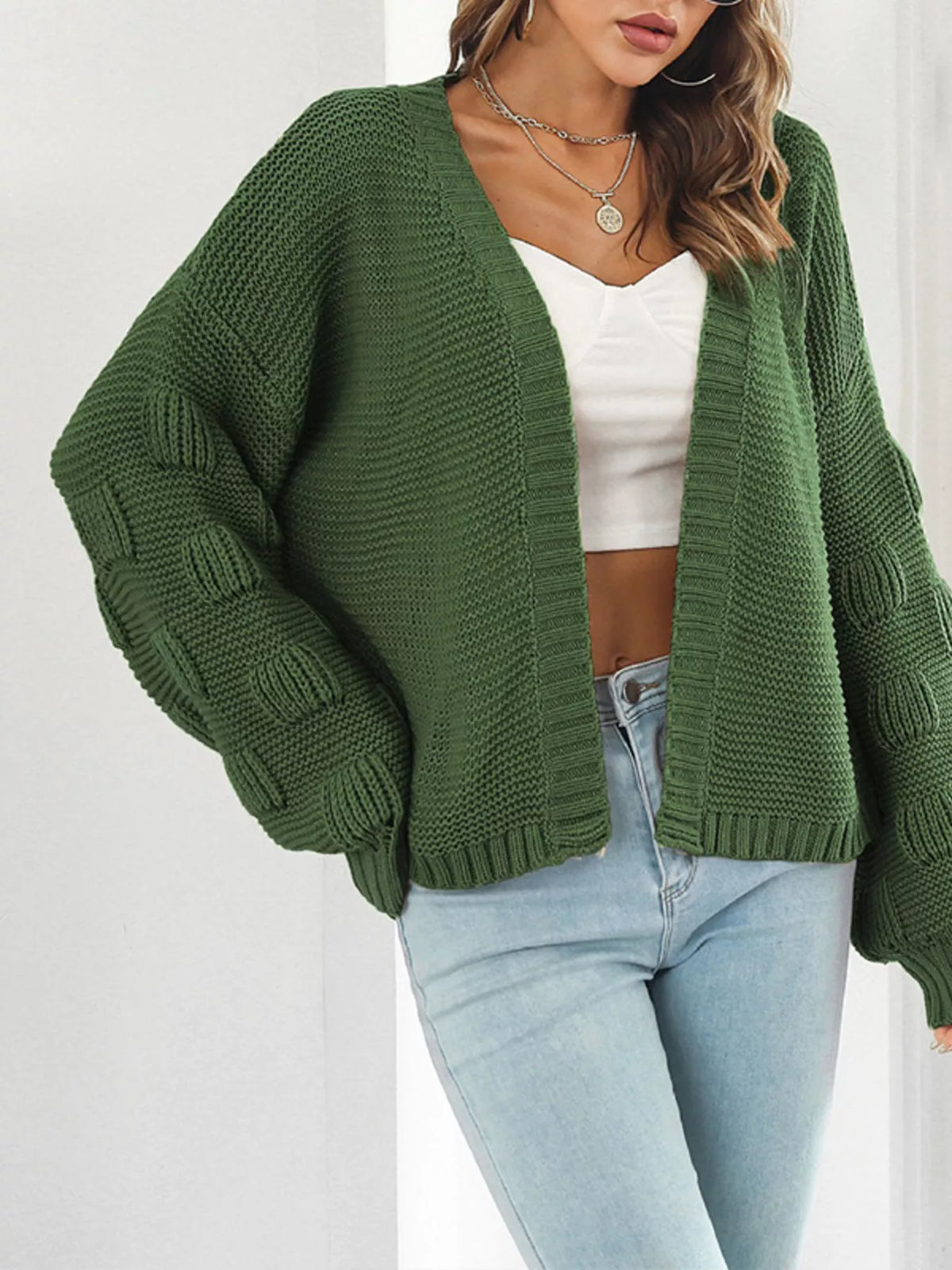 Chunky Knit Open Front Cardigan