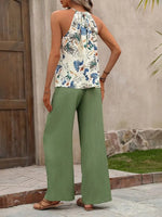 Printed Tank Top and Wide Leg Pants Set - Ladyez