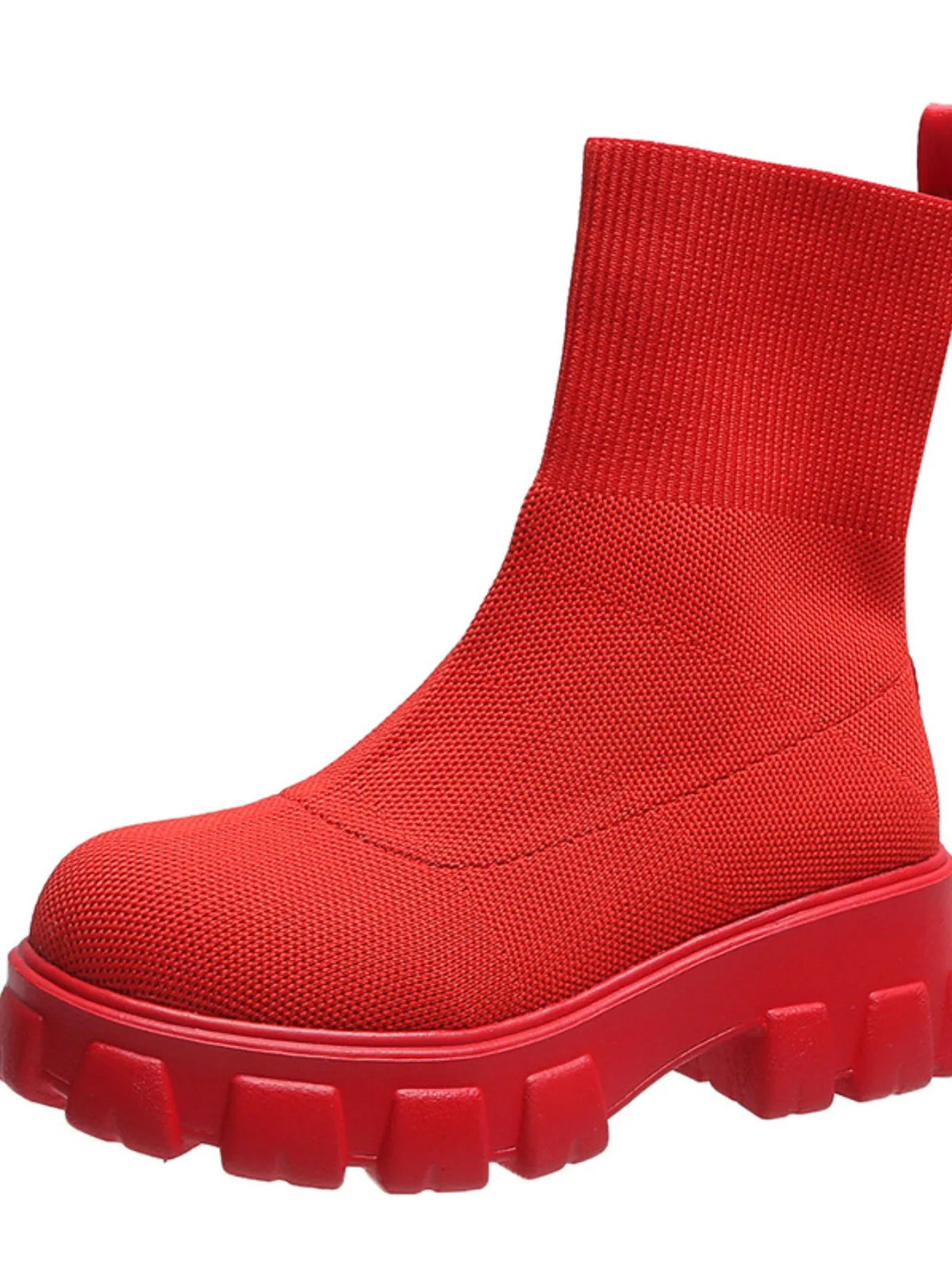 Round Toe Platform Boots - Ladyez