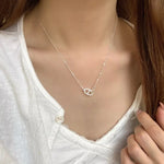 925 Sterling Silver Zircon Geometric Necklace