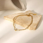 18K Gold-Plated Zircon Double Layered Bracelet