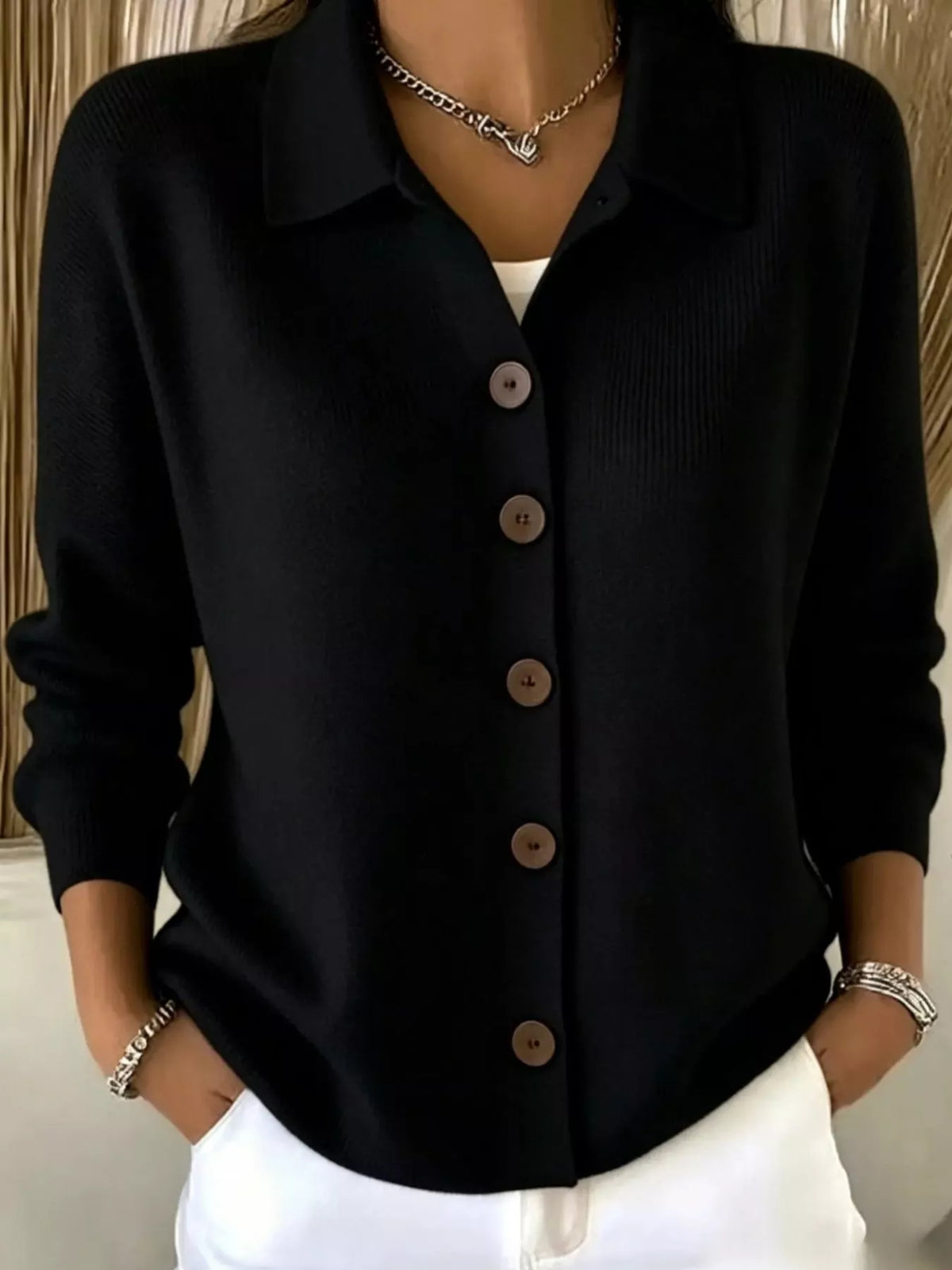 Button-Up Long Sleeve Cardigan