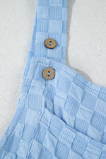 Checkered Pocketed Wide Leg Overalls - Ladyez