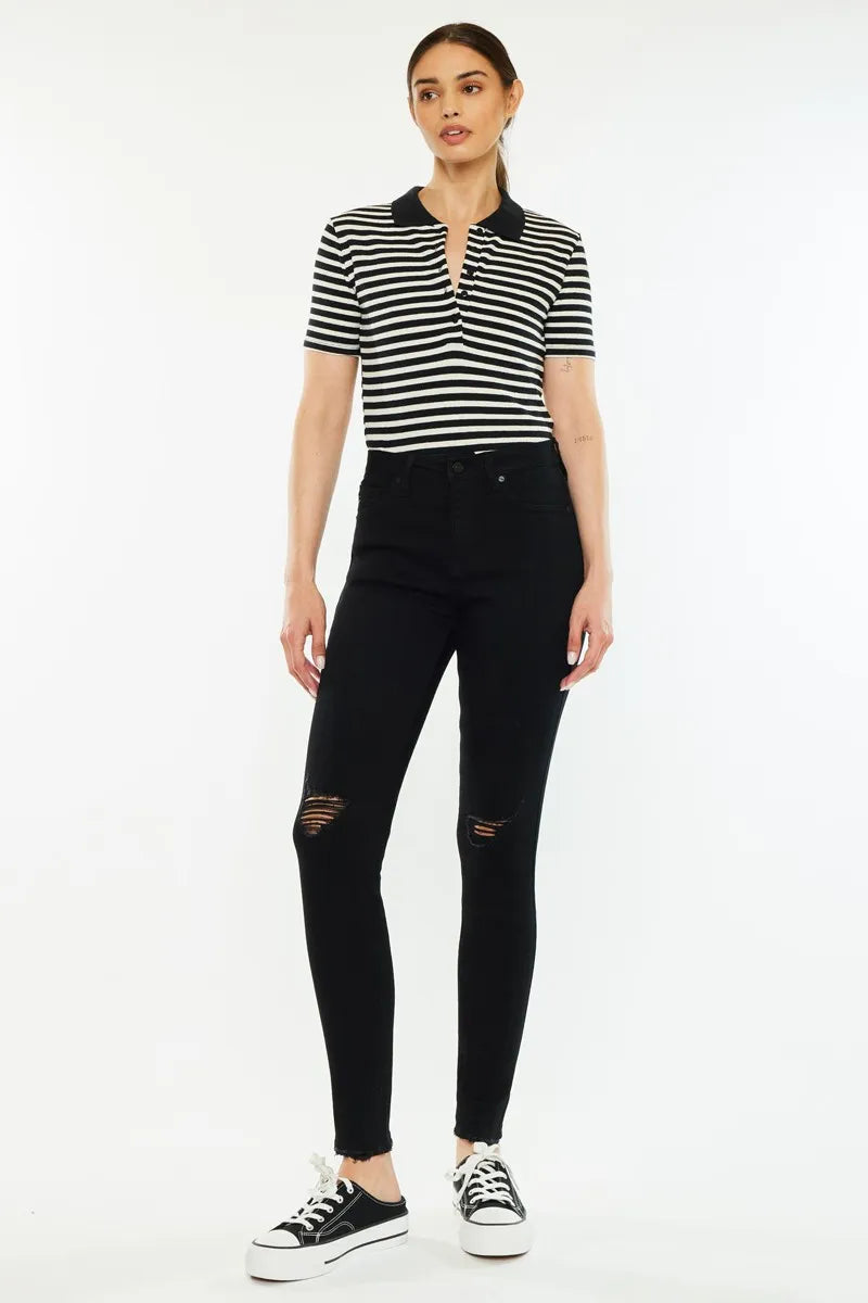 Kancan Distressed High Rise Super Skinny Jeans - Ladyez