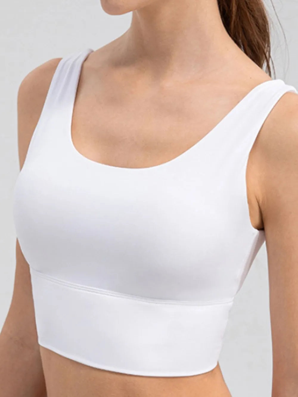 Scoop Neck Wide Strap Active Tank - Ladyez