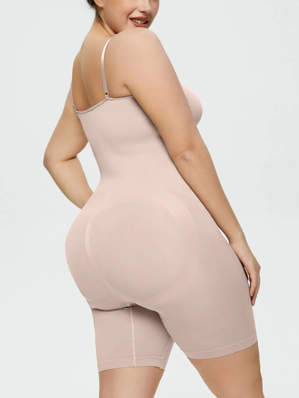 Full Size Spaghetti Strap Shaping Romper - Ladyez