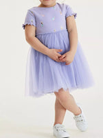 Children's Short Sleeve Tulle Dress