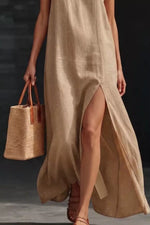 Slit V-Neck Maxi Dress