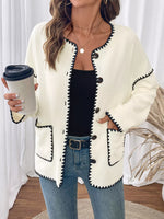 Contrast Trim Button Up Jacket