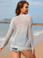 Openwork Dropped Shoulder Cover Up - Ladyez