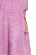 Zenana Acid-washed French Terry Tee Shirts Dress