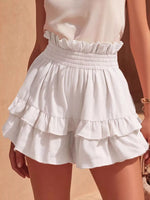 Full Size Ruffled High-Waisted Shorts Plus Size
