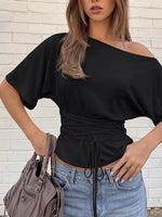 Boat Neck Short Sleeve T-Shirt