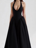 Halter Neck Midi Dress with Pockets