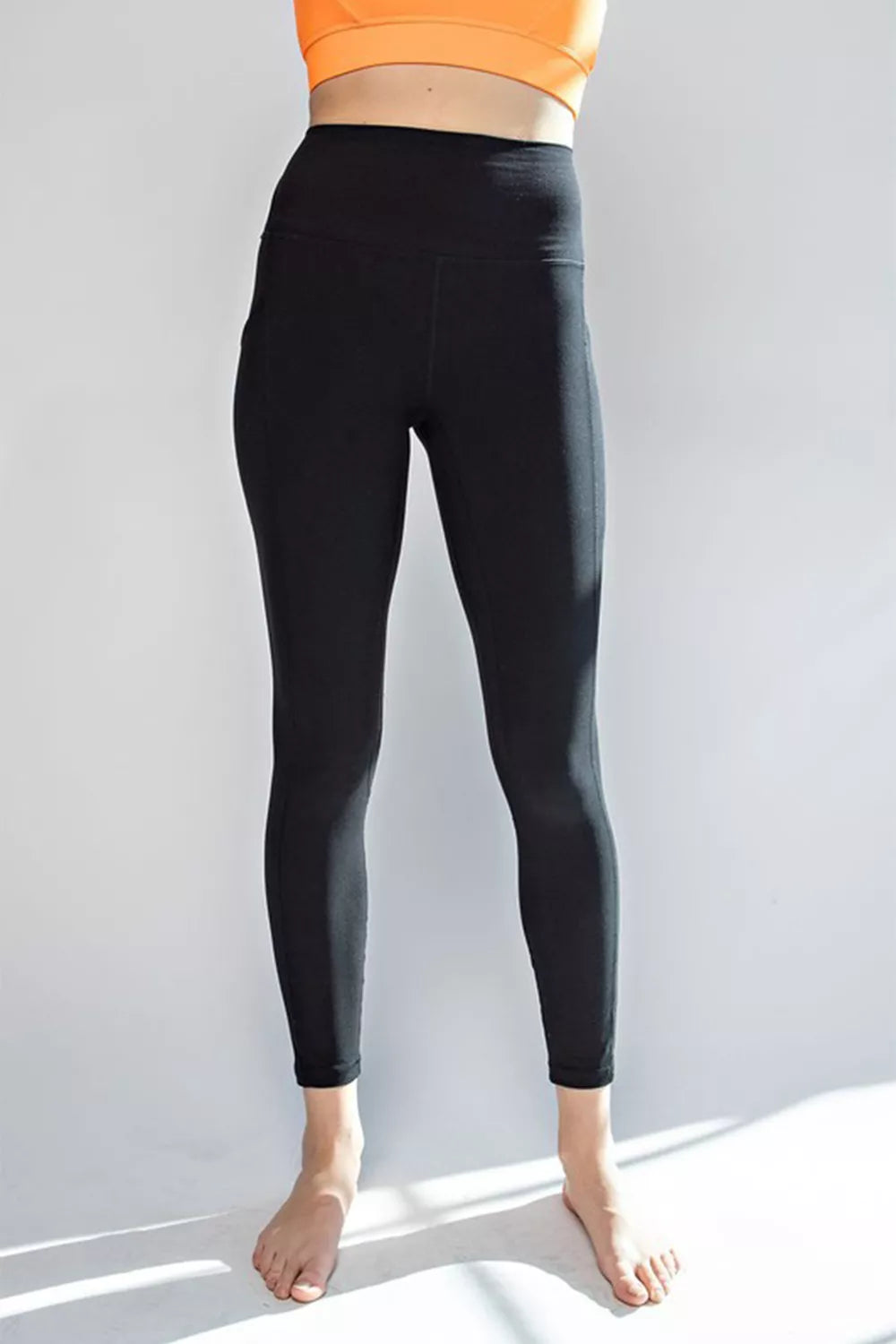Faith Apparel High Waist Wide Waistband Leggings - Ladyez