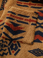 Western Aztec Pattern Fleece Button-Up Shacket