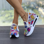 Printed Platform Round Toe Sneakers