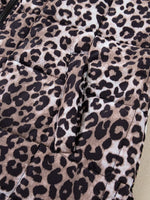 Leopard Quilted Full Zipper Casual Puff Vest