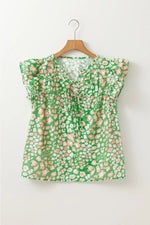 Floral Print Ruffle Sleeve Blouse