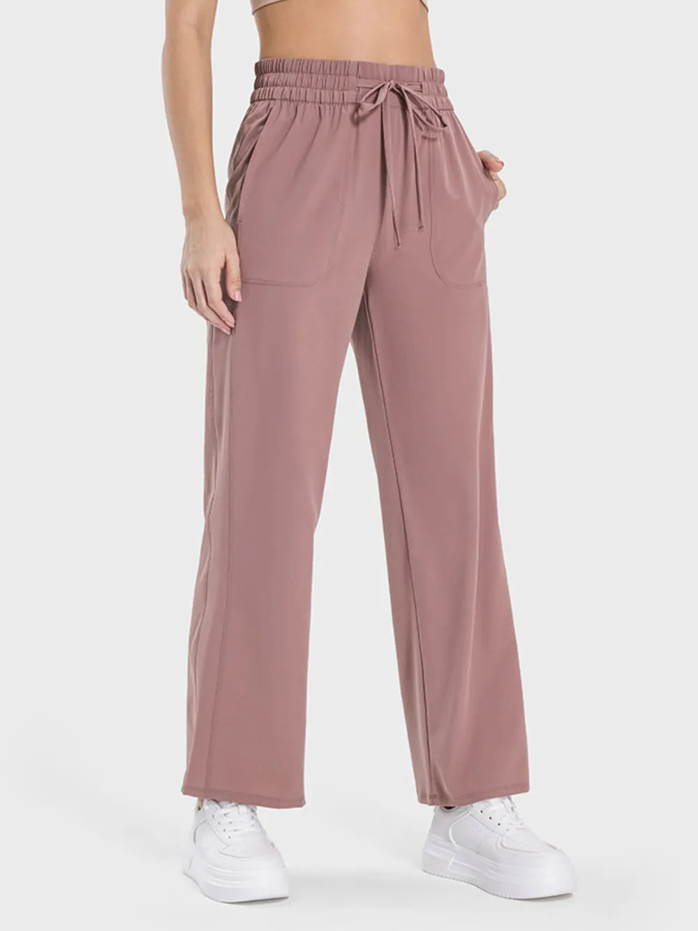 Millennia Drawstring Pocketed Active Pants - Ladyez