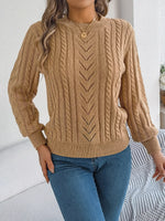 Cable-Knit Round Neck Sweater