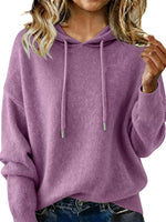 Drawstring Long Sleeve Hooded Sweater