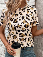 Leopard Print Short Sleeve T-Shirt - Ladyez