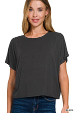 Zenana Round Neck Short Sleeve Cropped T-Shirt