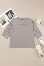 Star Applique Round Neck T-Shirt - Ladyez