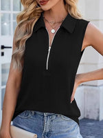 Half Zip Sleeveless Tank - Ladyez