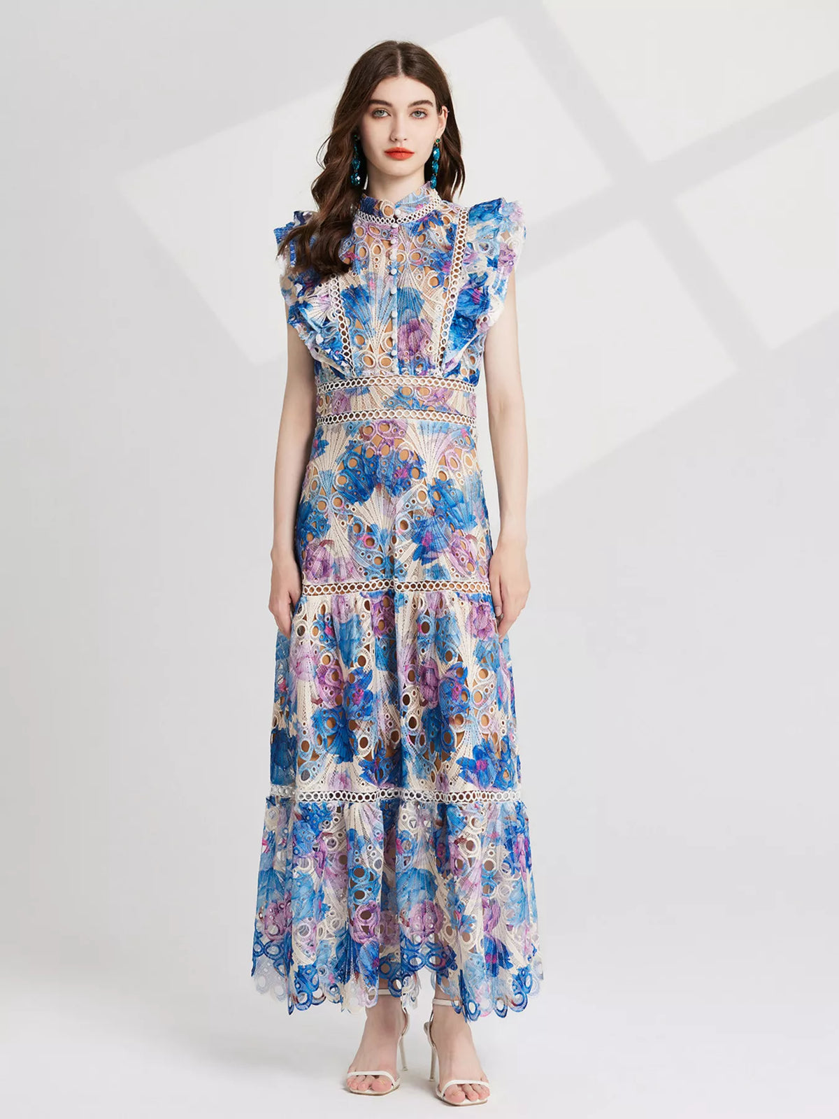 Floral Lace Detail Maxi Dress