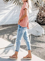 Full Size Casual Button-Front Pocket T-Shirt Plus Size