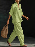 Half Sleeve Loose Fit Top and Pants Set