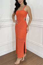 Cutout Side Slit Maxi Tank Dress - Ladyez