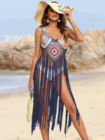 Fringe Spaghetti Strap Cover-Up - Ladyez