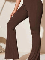 Full Size High-Waist Flare Active Pants Plus Size - Ladyez