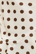 Crisscross Ruffled Hem Polka Dot Cami