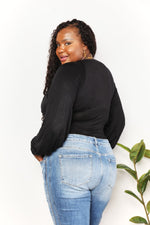 Culture Code Full Size V- Neck Bodysuit - Ladyez