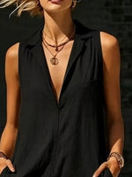 Sleeveless Maxi Dress with Side Pockets