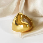18K Gold-Plated Stainless Steel Heart Ring - Ladyez