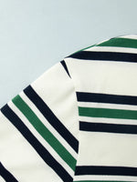 Striped Polo T-Shirt with Contrast Collar - Ladyez