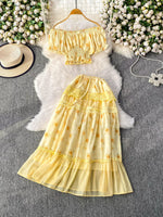 Smocked Floral Top and Skirt Set