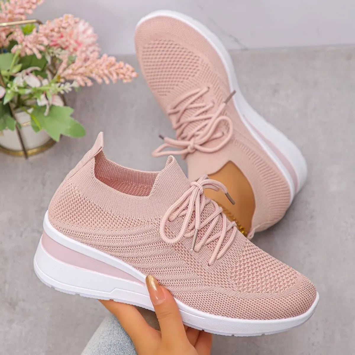 Lace Up Wedge Athletic