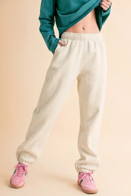 Aemi+Co Drawstring Elastic Waist Joggers - Ladyez