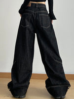 Wash Wide Leg Baggy Jeans - Ladyez