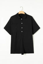 Half Button Collared Neck Romper
