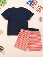 Children's Patriotic American Flag T-shirt and Shorts Set