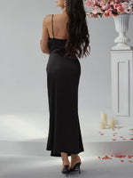 Devine Slit Ruched Maxi Cami Dress - Ladyez