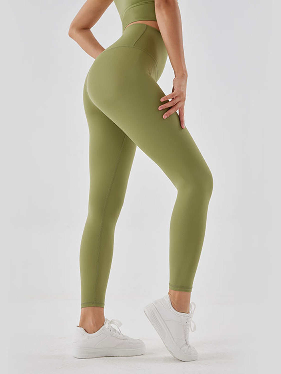 Wide Waistband Sports Leggings - Ladyez