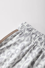 Leopard Print Drawstring Casual Shorts